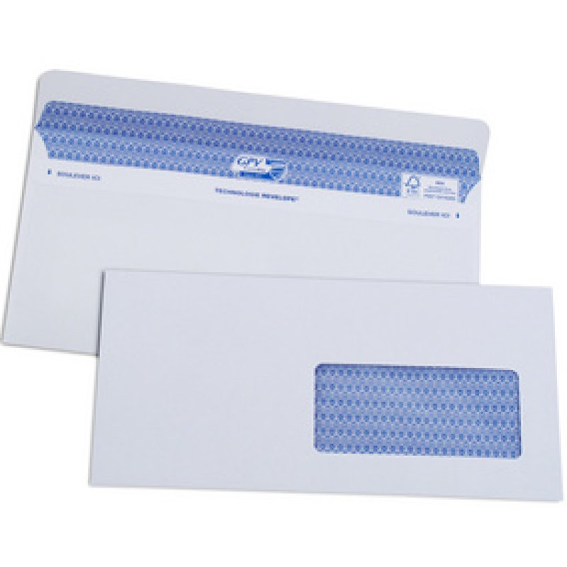 GPV Enveloppes SECURE, 162 x 229 mm, avec fenêtre, blanc