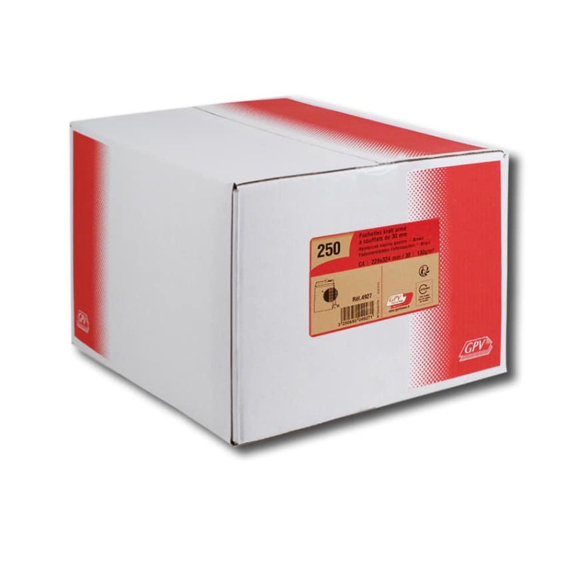 GPV Pochettes à soufflets, C4, 229 x 324 mm, kraft armé
