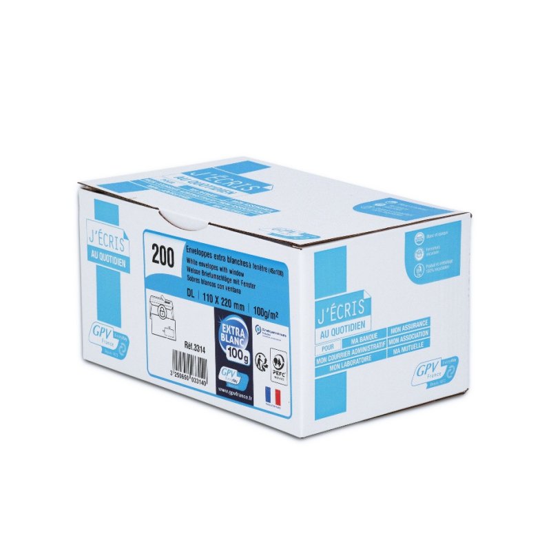 GPV France 3314 enveloppe DL (110 x 220 mm) Blanc 200 pièce(s)