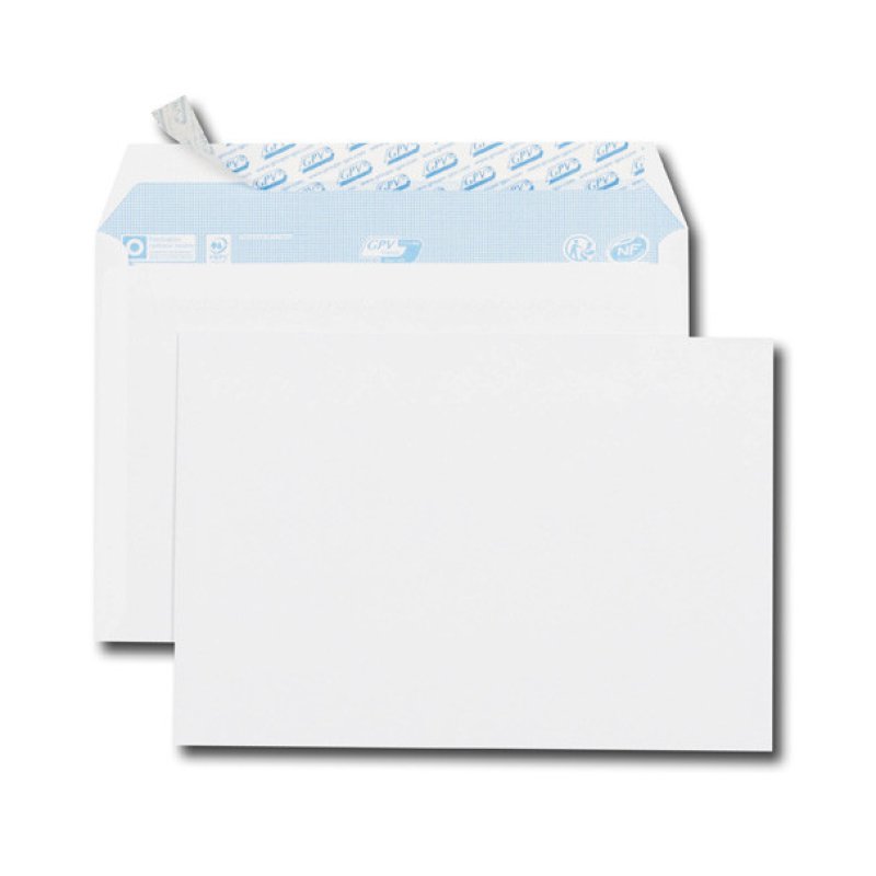 GPV Enveloppes, C5, 162 x 229 mm, sans fenêtre, blanc