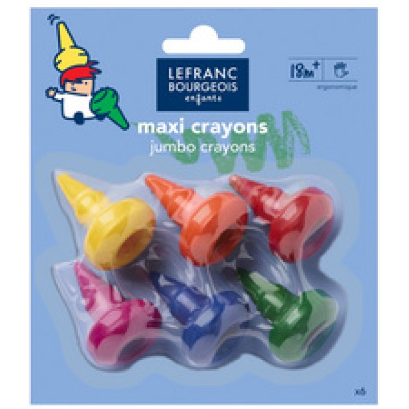 LEFRANC BOURGEOIS Baby crayons, étui de 6, ergonomiques