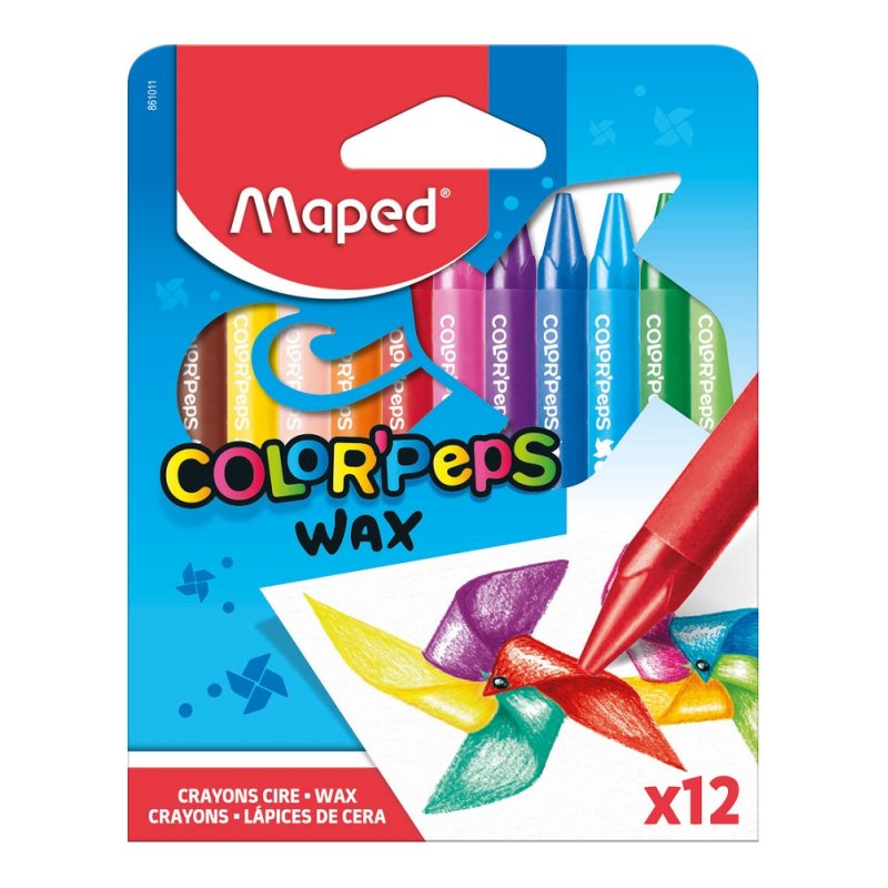 Maped Crayon de cire COLOR'PEPS WAX, étui en carton de 12