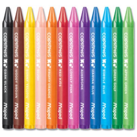 Maped Crayon de cire COLOR'PEPS WAX, étui en carton de 18