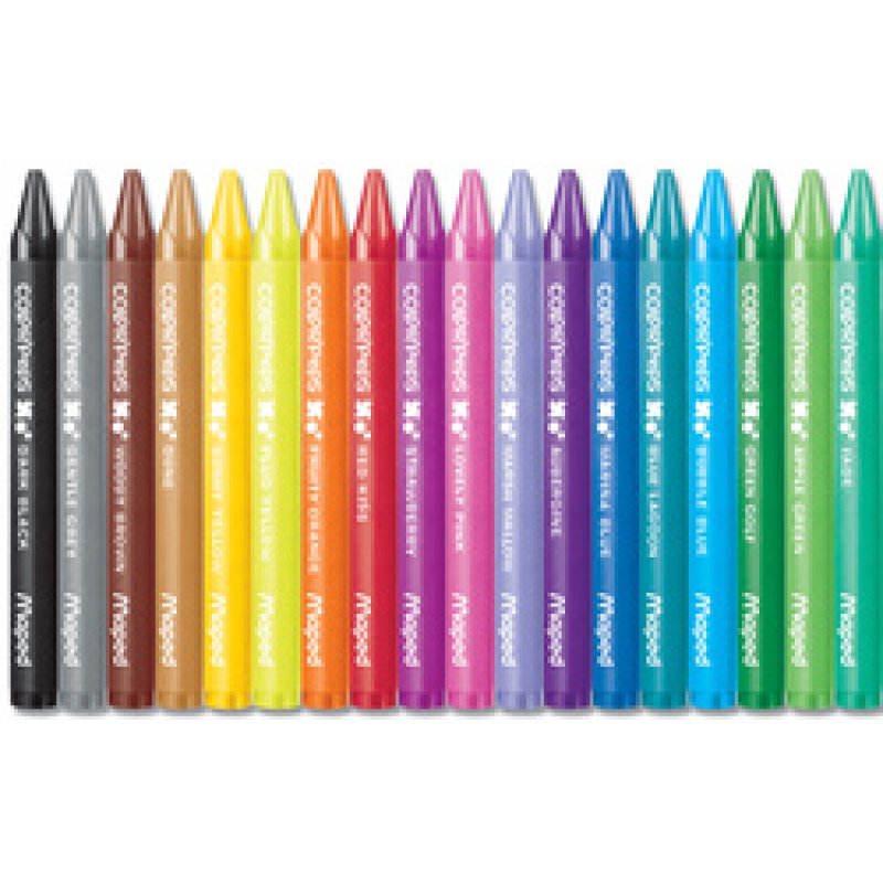 Maped Crayon de cire COLOR'PEPS WAX, étui en carton de 18
