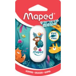 Maped Gomme plastique JUNGLE fever, blister, blanc