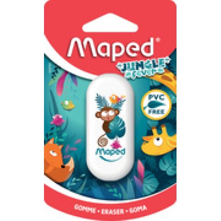 Maped Gomme plastique JUNGLE fever, blister, blanc
