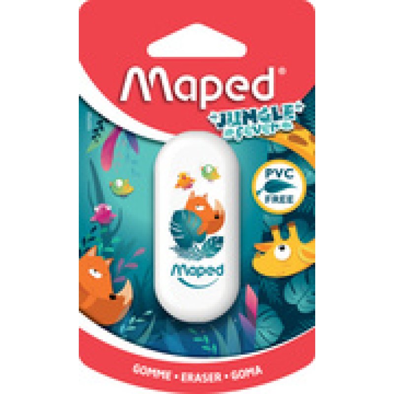 Maped Gomme plastique JUNGLE fever, blister, blanc