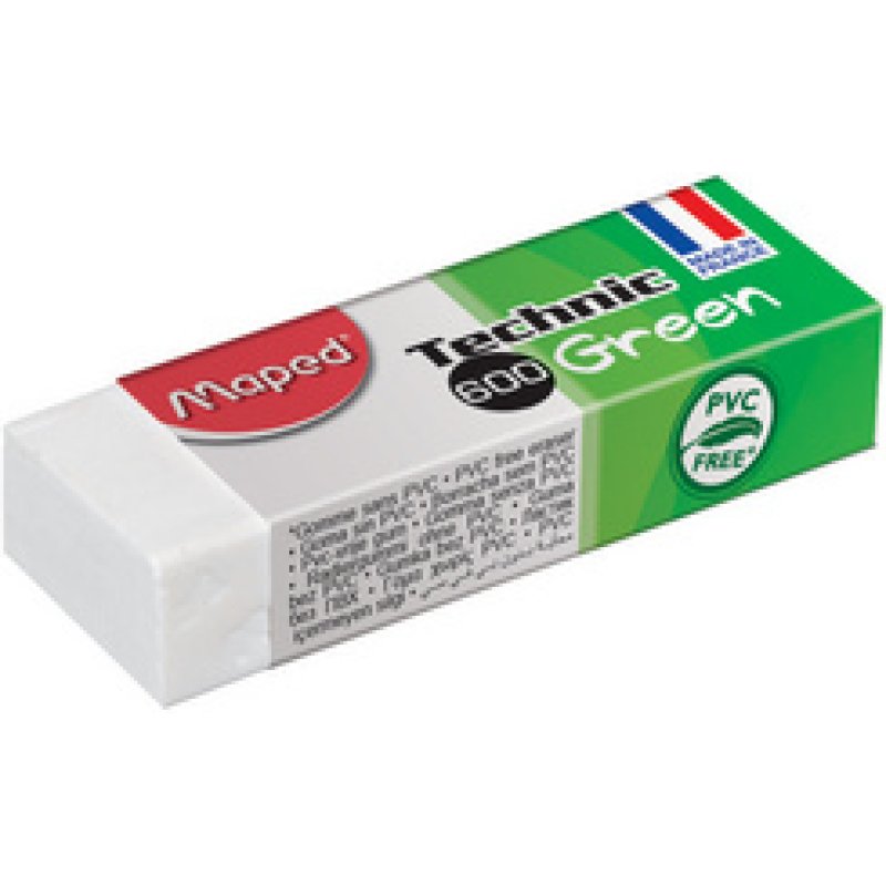 Maped Gomme en plastique Technic 600 Green, blanc