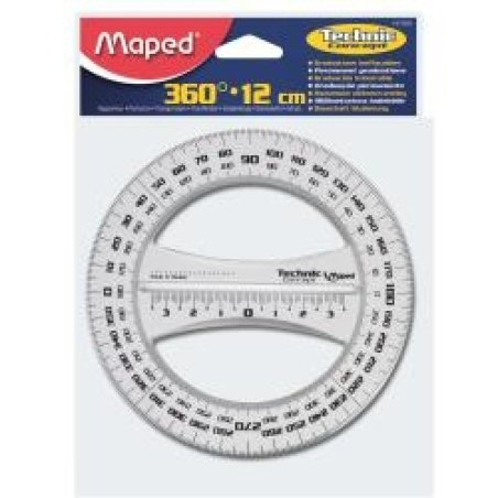 Maped Rapporteur Geometric 360 deg, 120 mm, en plastique
