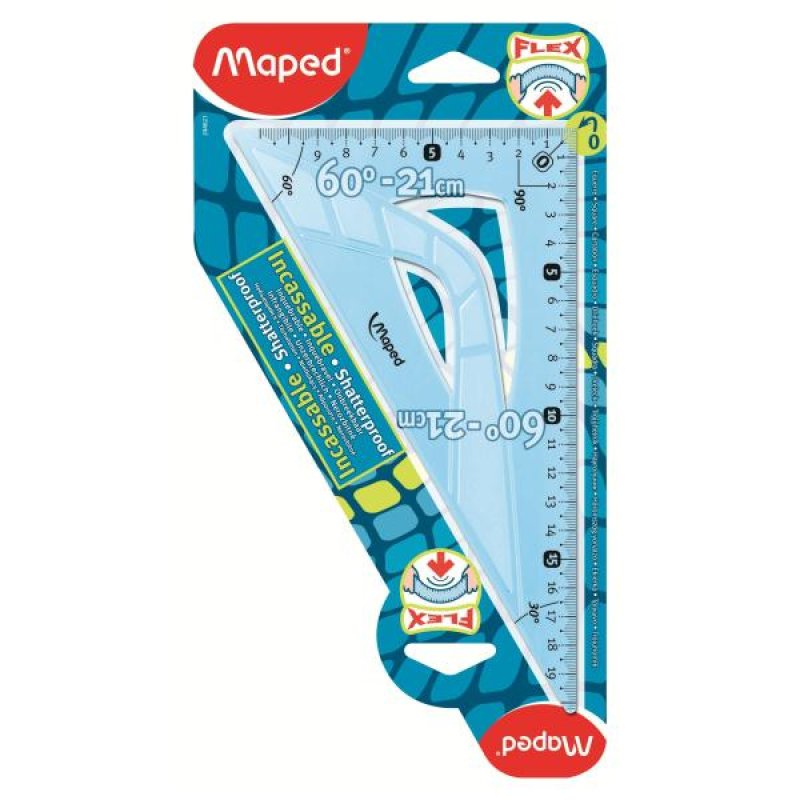 Maped Flex 60° triangle Plastic Blue, Translucent