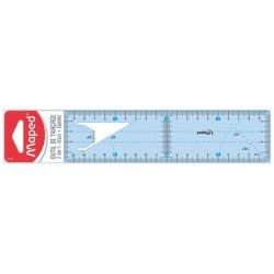 Maped Outil de traçage règle équerre 2en1, bleu transparent