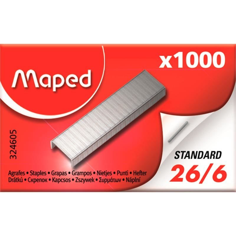 Maped Agrafes 26/6, petit emballage, zingué