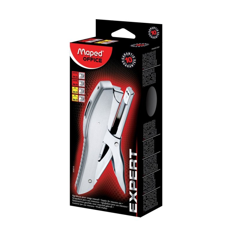 Maped Pince agrafeuse Expert No. 26/8, en métal, argent