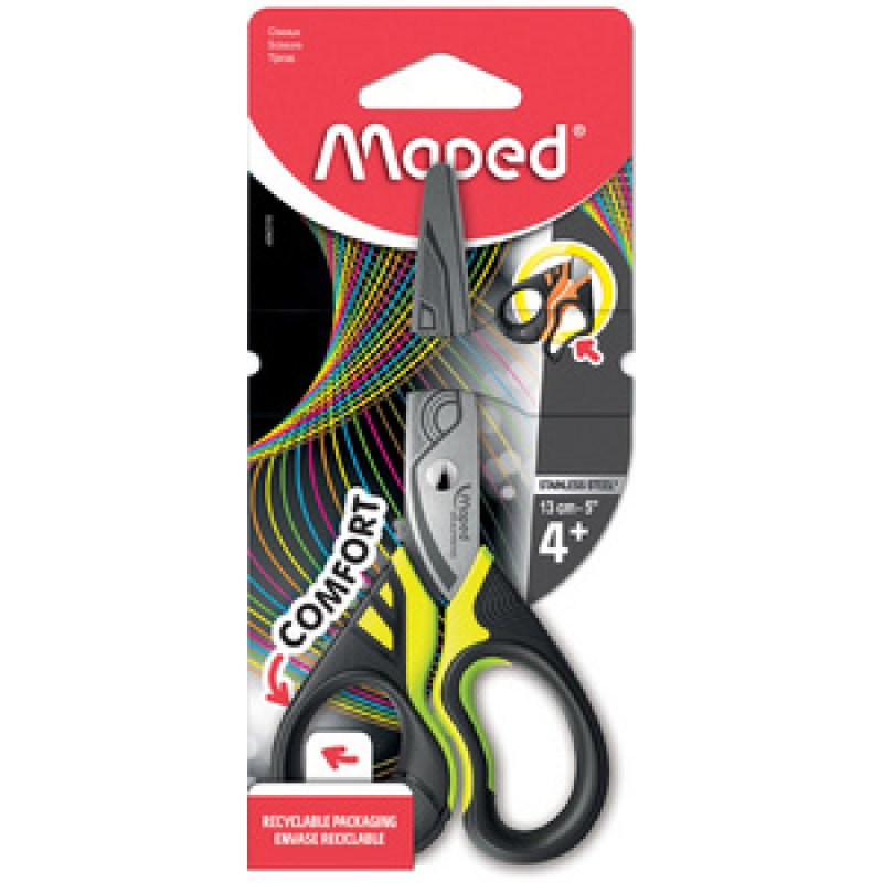 Maped Ciseaux Sensoft 3D Fluo, rond, longueur: 135 mm