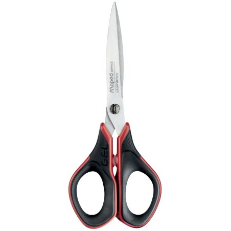 Maped 496210 ciseaux à bouts ronds Ciseaux pour loisirs créatifs, Ciseaux d'office Découpe droite Noir, Rouge