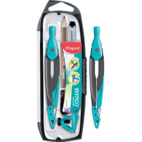 Maped Boîte de compas Metal Open, 5 pièces, couleurs