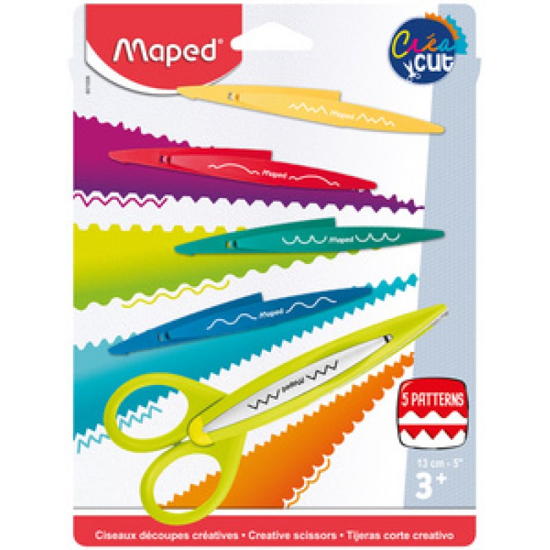 Maped Set de ciseaux cranteurs CreaCut, blister de 3