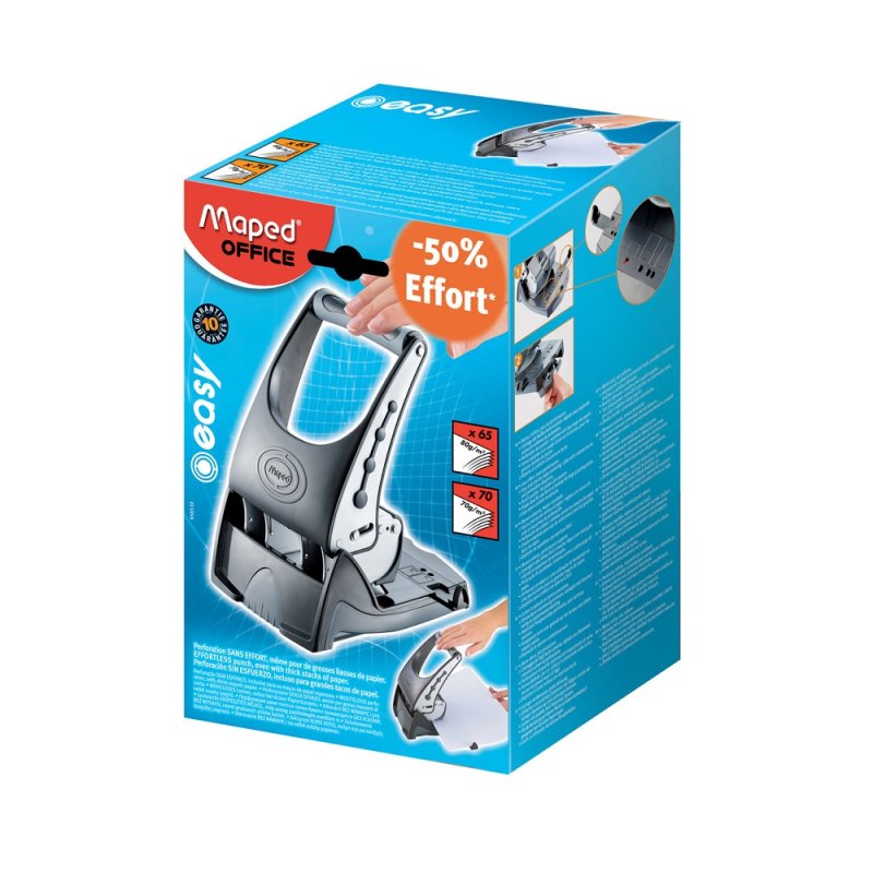 Maped M656510 hole punch 70 sheets Black