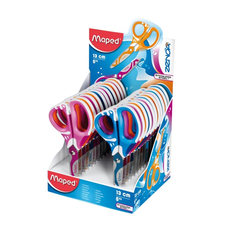 Maped M670112 ciseaux à bouts ronds Universel Découpe droite Bleu, Orange, Violet