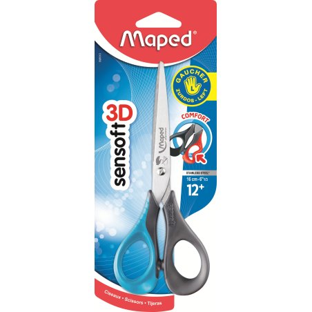 Maped Ciseaux Sensoft 3D, pointu, longueur: 160 mm,