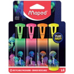 Maped Surligneur DEEPSEA PARADISE, mine biseautée, étui de 4