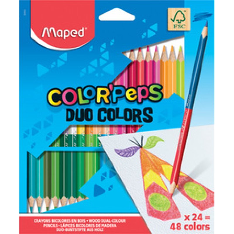 Maped CRAYONS BICOLORES COLOR'PEPS X24 BTE CARTON