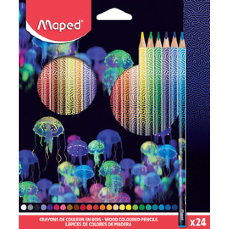 Maped Crayon de couleur DEEPSEA PARADISE, étui carton de 12