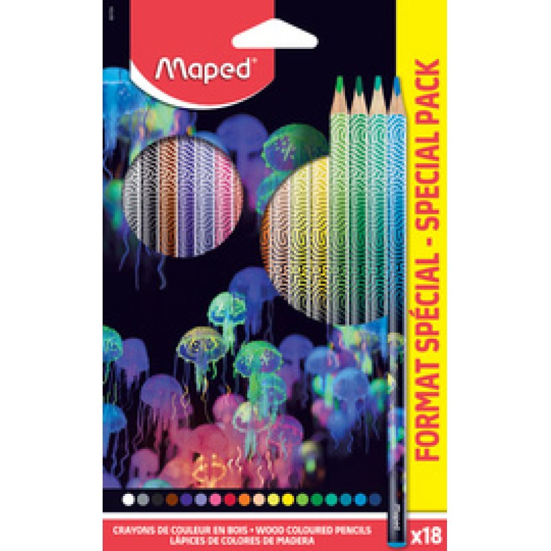 Maped Crayon de couleur DEEPSEA PARADISE, étui carton de 24