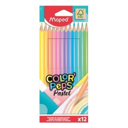 Maped Crayon de couleur COLOR'PEPS Pastel, étui carton de 12