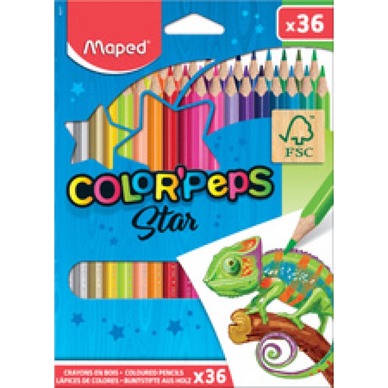 Maped Crayon de couleur COLOR'PEPS Star, étui carton de 72