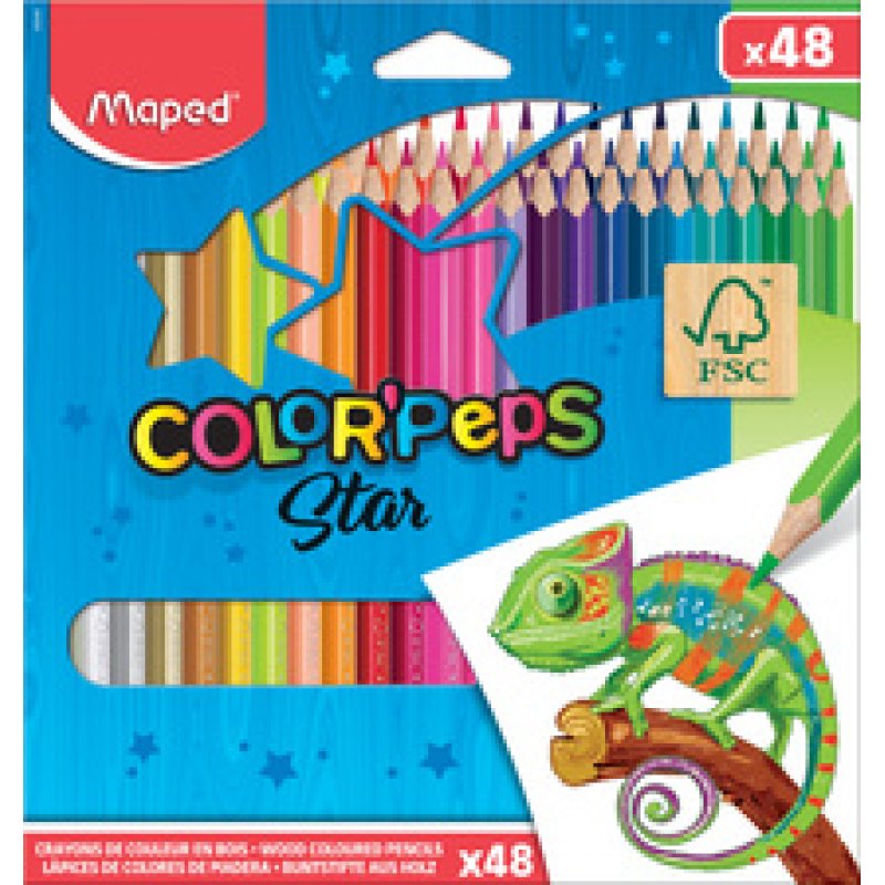 Maped Crayon de couleur COLOR'PEPS Star, étui carton de 72