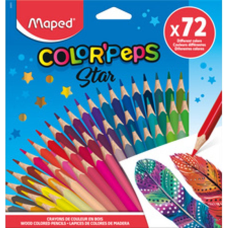 Maped Crayon de couleur COLOR'PEPS Star, étui carton de 72