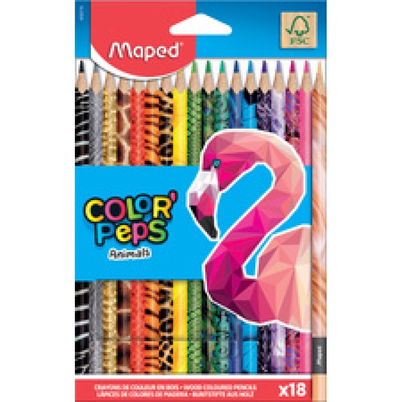 Maped CRAYONS ANIMALS COLOR'PEPS FSC 100% X12 BTE CARTON