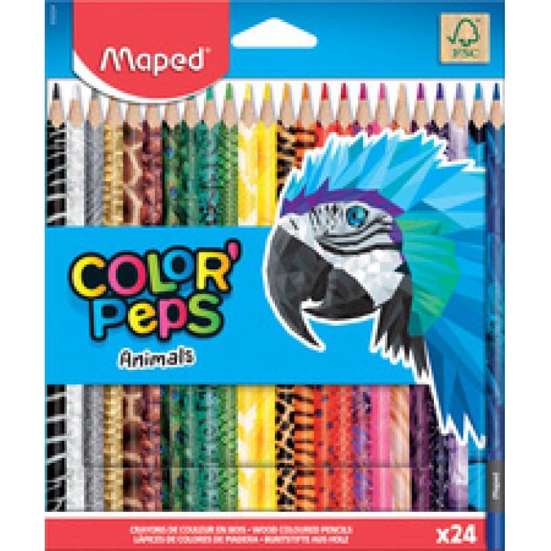 Maped CRAYONS ANIMALS COLOR'PEPS FSC 100% X12 BTE CARTON