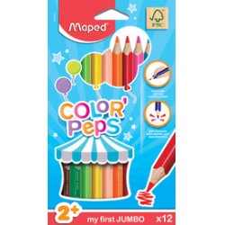 Maped my first Crayons de couleur COLOR'PEPS JUMBO, étui 18