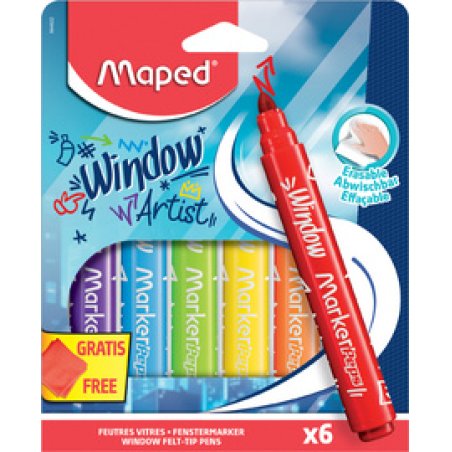 Maped Marqueur pour vitre MARKER'PEPS Window, étui de 6