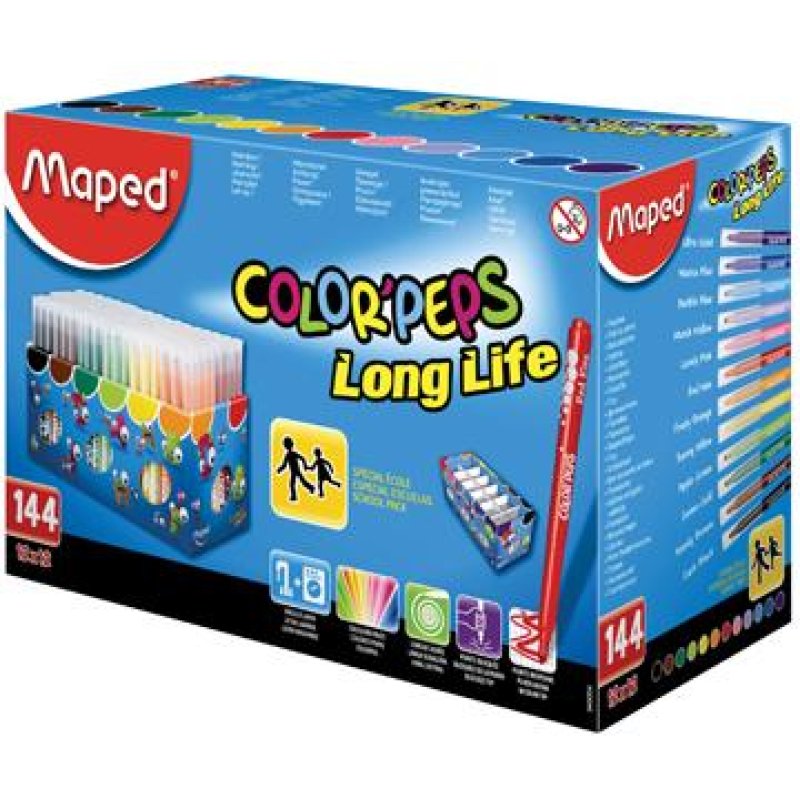 Maped Feutres dessin COLOR'PEPS Long Life, présentoir de 144