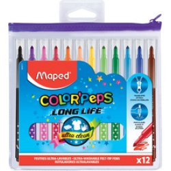 Maped Feutre COLOR'PEPS Long Life, en étui de 12 à zip