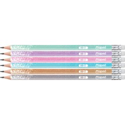 Maped Crayon graphite bois HB GLITTER, avec gomme