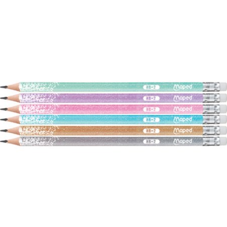 Maped Crayon graphite bois HB GLITTER, avec gomme
