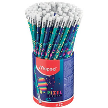 Maped Crayon de papier PIXEL PARTY, avec gomme, pot de 72