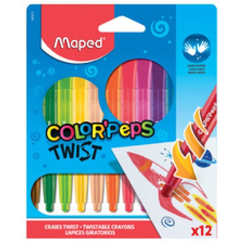 Maped Crayon de cire COLOR'PEPS TWIST, 12 en blister