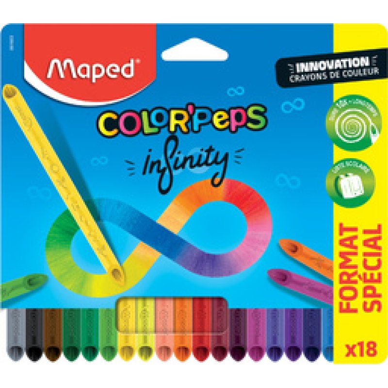 Maped Crayon de couleur COLOR'PEPS INFINITY, pochette de 12