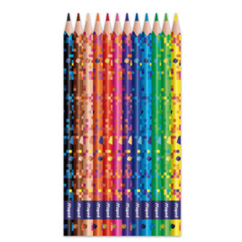Maped Crayon de couleur PIXEL PARTY, étui carton de 12