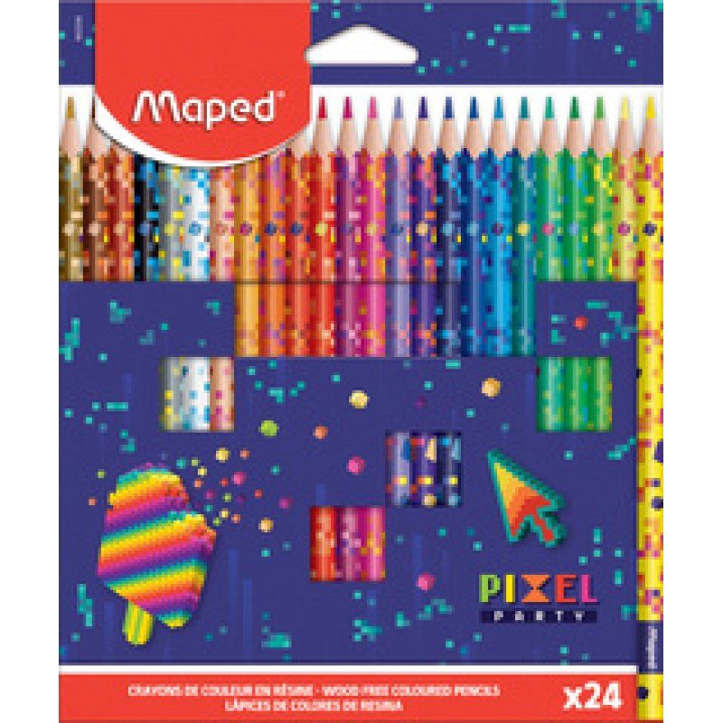 Maped Crayon de couleur PIXEL PARTY, étui carton de 12