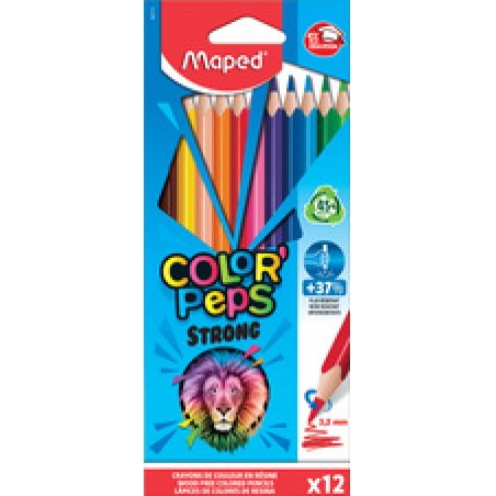 Maped Crayon de couleur COLOR'PEPS STRONG, étui carton de 12