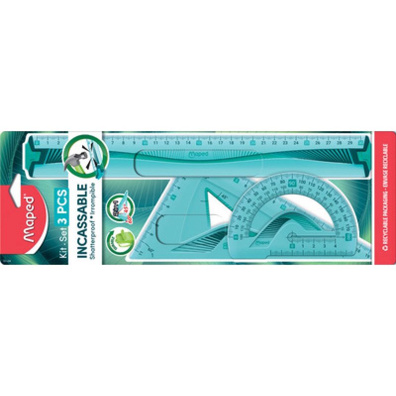 Maped Kit de géométrie Flex, incassable, 3 pièces