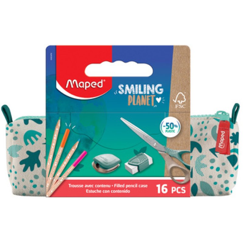 Maped Trousse SMILING PLANET, crème/vert, garni