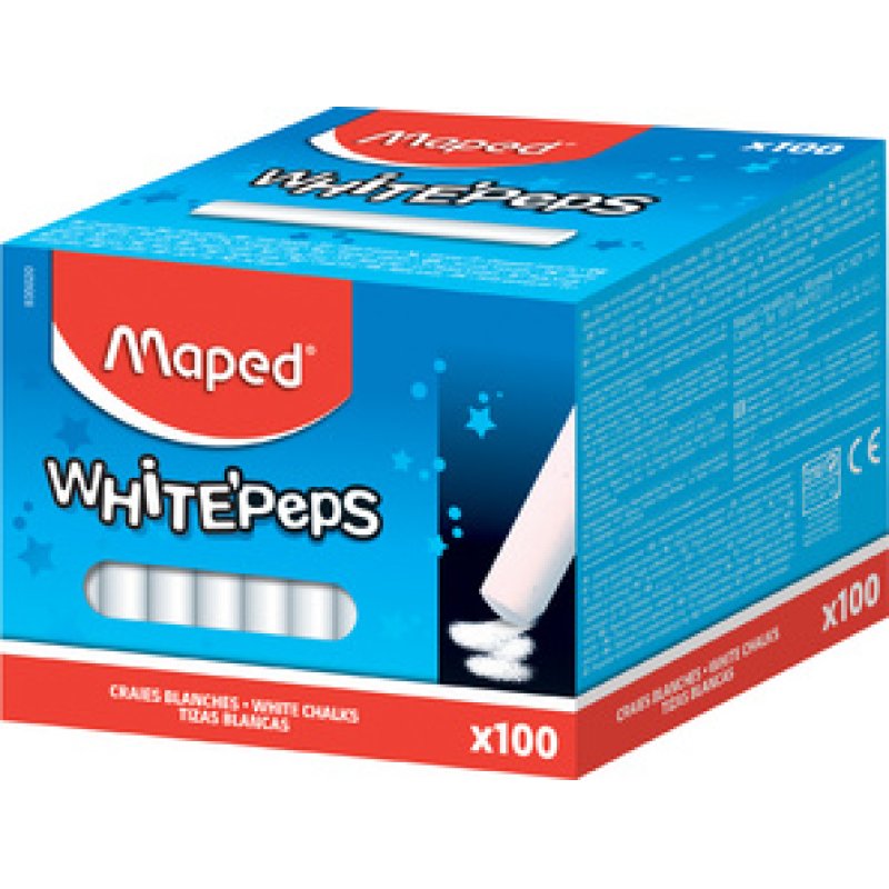 Maped Craie pour tableau WHITE'PEPS, rond, blanc