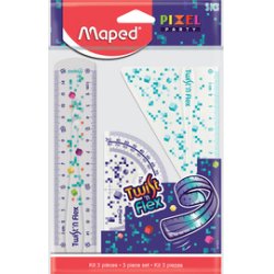 Maped Kit de géometrie Twist'n Flex PIXEL PARTY, 3 pièces